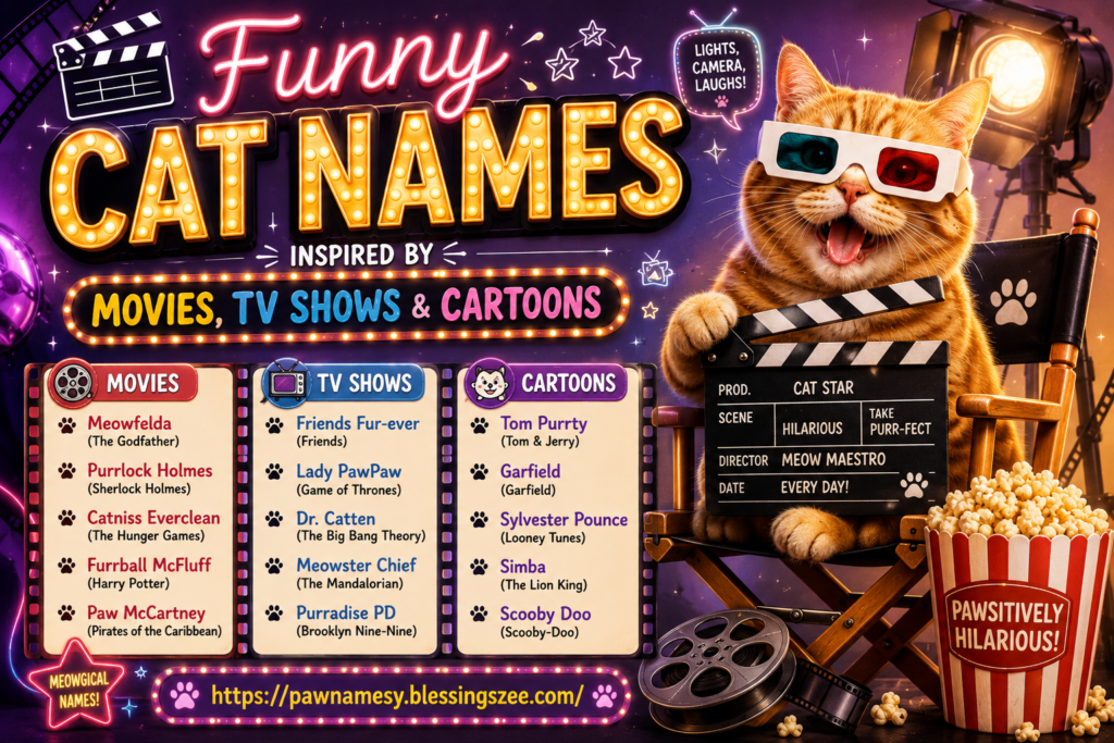 Funny Cat Names Inspired by Movies, TV Shows & Cartoons