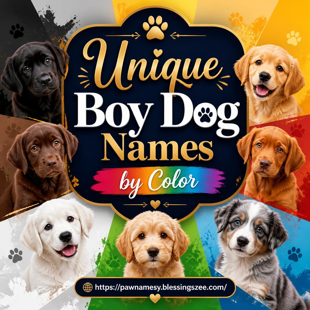 Unique Boy Dog Names by Color