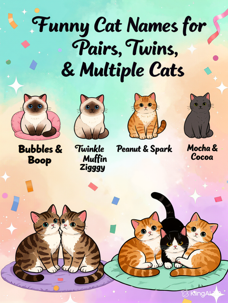 Funny Cat Names for Pairs, Twins & Multiple Cats