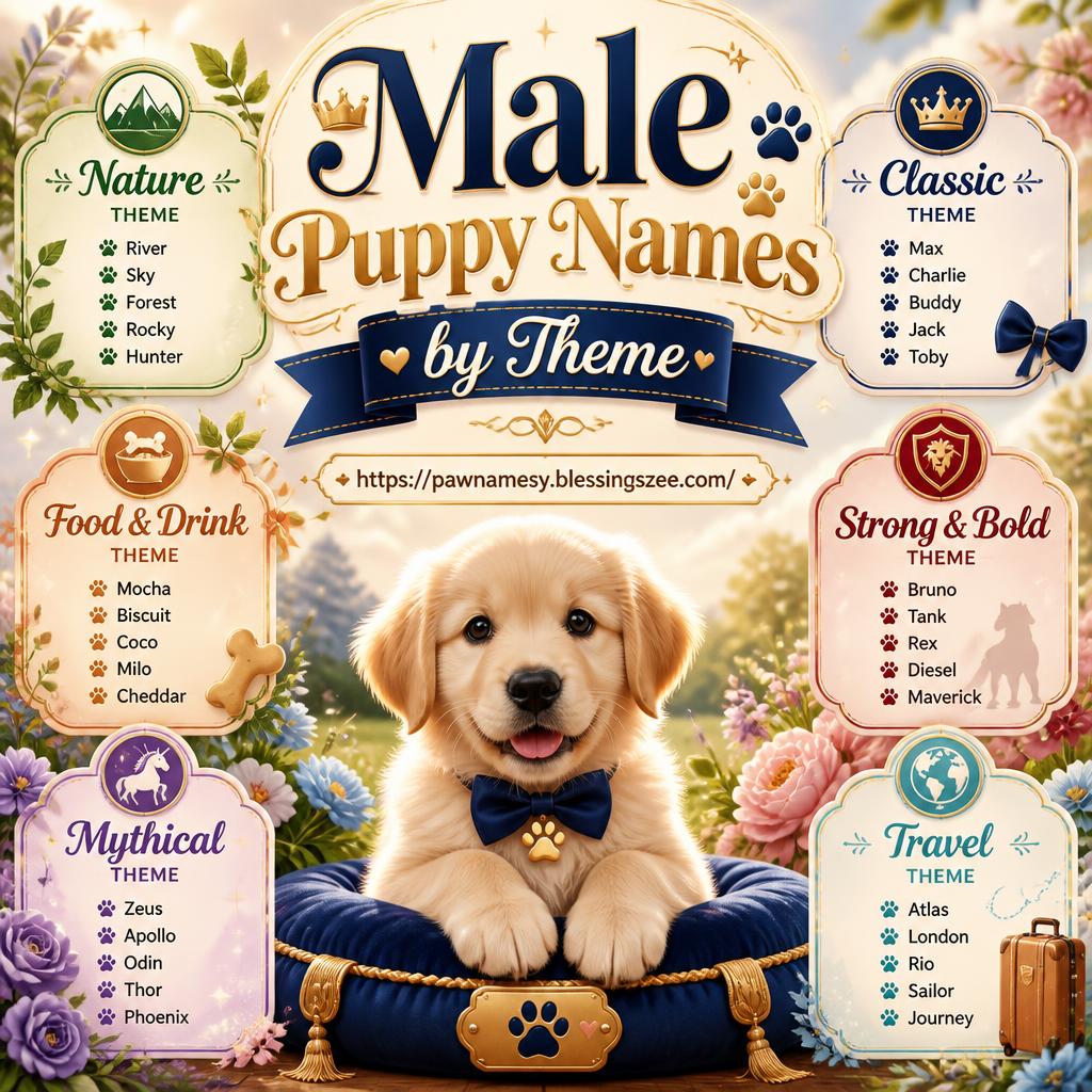 Male Puppy Names by Theme